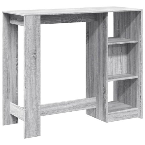 Bartafel met schap 124x46x103,5 cm bewerkt hout grijs sonoma 6