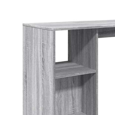 Bartafel met schap 124x46x103,5 cm bewerkt hout grijs sonoma 7