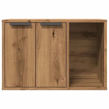 Kattenbakkast 60x40x40 cm bewerkt hout artisanaal eikenkleurig 5