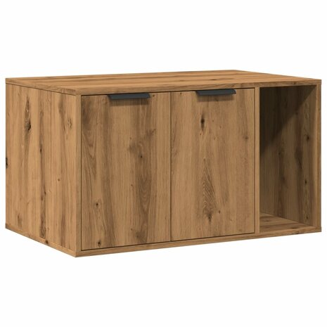 Kattenbakkast 80x50x45 cm bewerkt hout artisanaal eikenkleurig 2