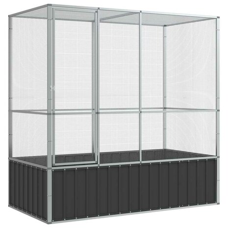Volière 210,5x107x212 m staal zilverkleurig 2
