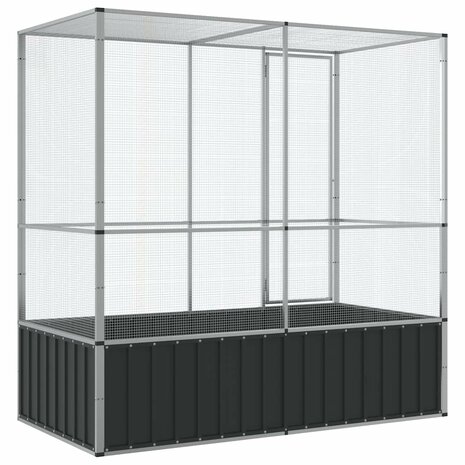 Volière 210,5x107x212 m staal zilverkleurig 6