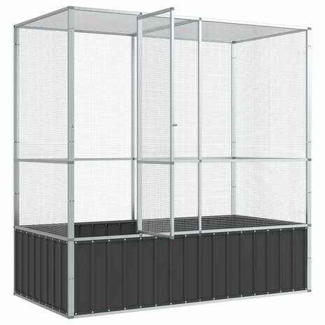 Volière 210,5x107x212 m staal zilverkleurig 7