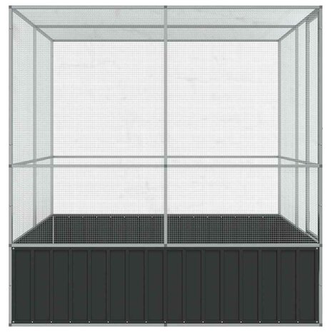 Volière 211x207x212 cm staal zilverkleurig 5