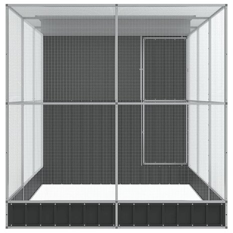 Volière met verlengstuk 416x203x216 cm staal zilverkleurig 4