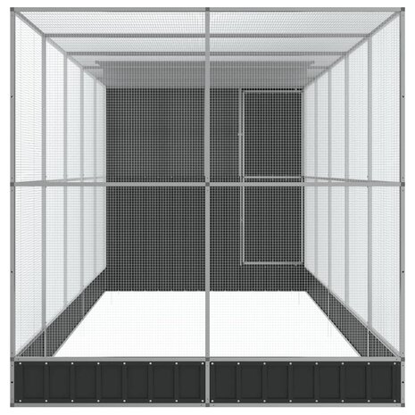 Volière met verlengstuk 623x203x216 cm staal zilverkleurig 4