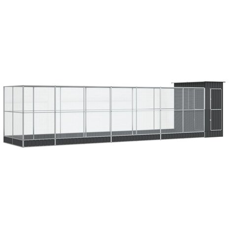 Volière met verlengstuk 830x203x216 cm staal zilverkleurig 2