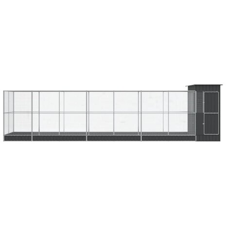 Volière met verlengstuk 830x203x216 cm staal zilverkleurig 3