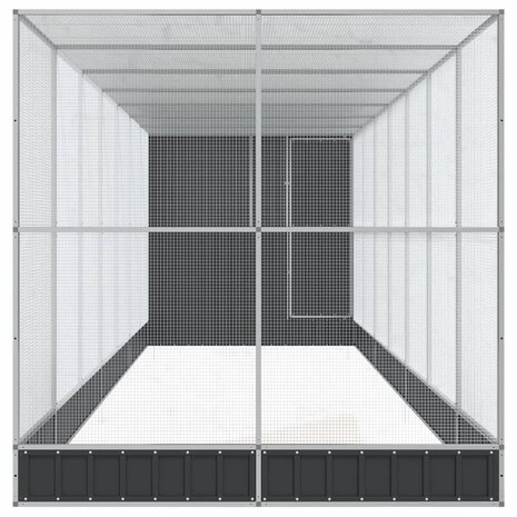 Volière met verlengstuk 830x203x216 cm staal zilverkleurig 4