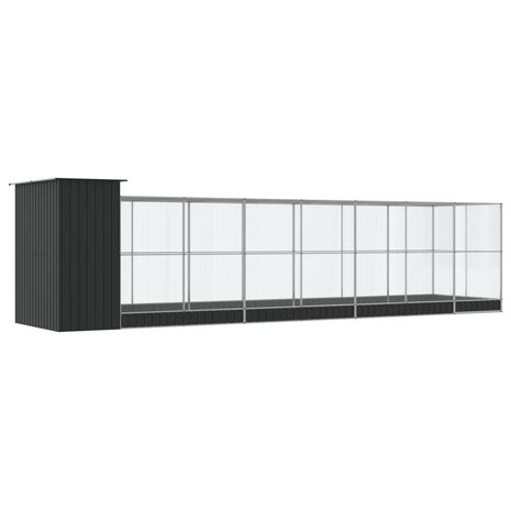 Volière met verlengstuk 830x203x216 cm staal zilverkleurig 5
