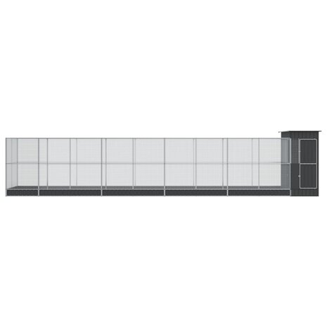 Volière met verlengstuk 1037x203x216 cm staal zilverkleurig 3
