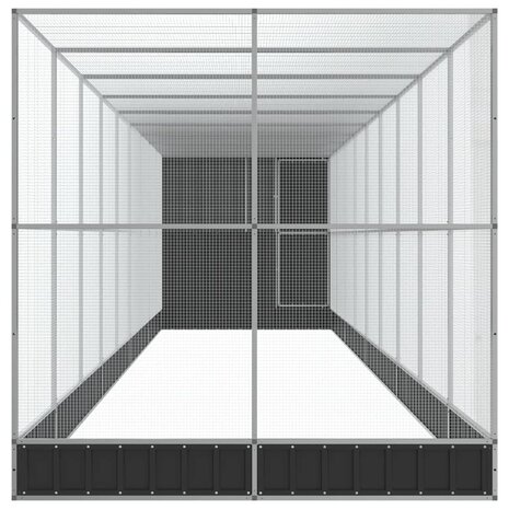 Volière met verlengstuk 1037x203x216 cm staal zilverkleurig 4