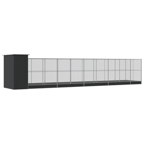 Volière met verlengstuk 1037x203x216 cm staal zilverkleurig 5