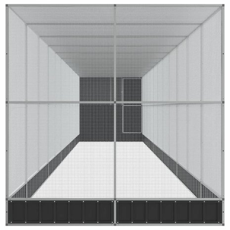 Volière met verlengstuk 1244x203x216 cm staal zilverkleurig 4