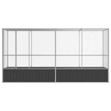 Volière met verlengstuk 418,5x107x212 m staal zilverkleurig 3