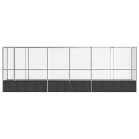 Volière met verlengstuk 626,5x107x212 m staal zilverkleurig 3