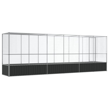 Volière met verlengstuk 626,5x107x212 m staal zilverkleurig 5
