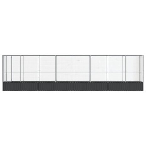 Volière met verlengstuk 834,5x107x212 m staal zilverkleurig 3