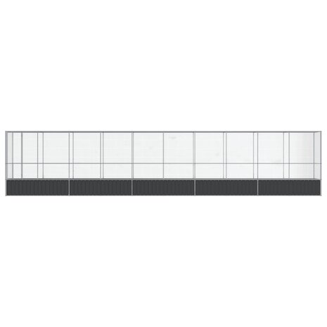 Volière met verlengstuk 1042,5x107x212 m staal zilverkleurig 3