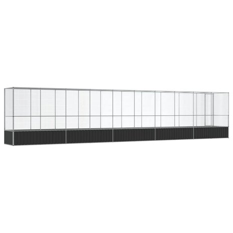 Volière met verlengstuk 1042,5x107x212 m staal zilverkleurig 5