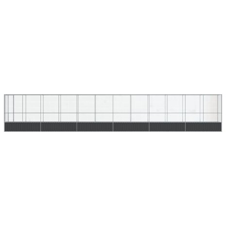 Volière met verlengstuk 1250,5x107x212 m staal zilverkleurig 3