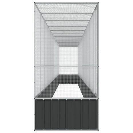 Volière met verlengstuk 1250,5x107x212 m staal zilverkleurig 4