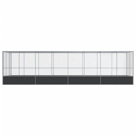 Volière met verlengstuk 832x207x212 m staal zilverkleurig 3