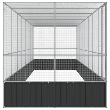 Volière met verlengstuk 832x207x212 m staal zilverkleurig 4