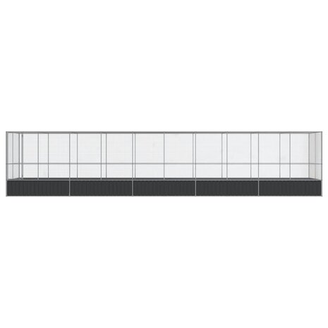 Volière met verlengstuk 1039x207x212 m staal zilverkleurig 3