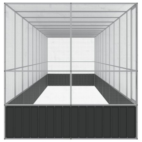 Volière met verlengstuk 1039x207x212 m staal zilverkleurig 4