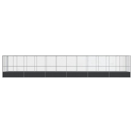 Volière met verlengstuk 1246x207x212 m staal zilverkleurig 3