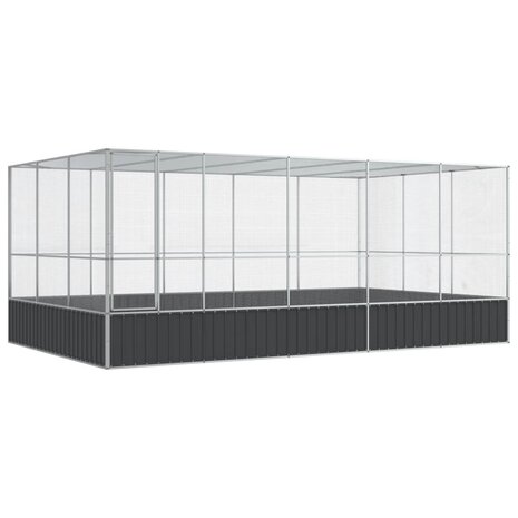 Volière met verlengstuk 518x307x212 m staal zilverkleurig 2