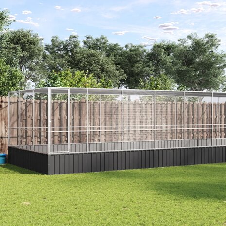 Volière met verlengstuk 725x307x212 m staal zilverkleurig 1