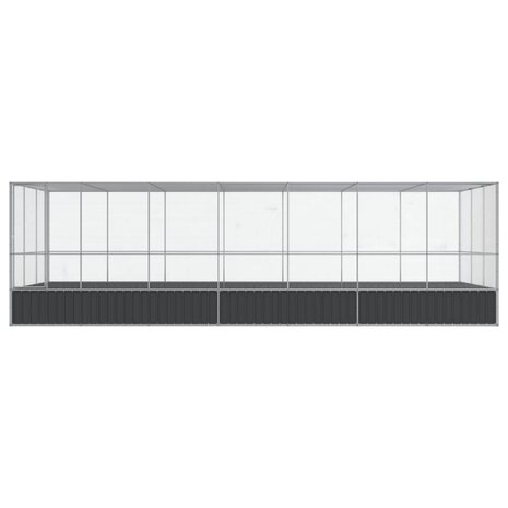 Volière met verlengstuk 725x307x212 m staal zilverkleurig 3