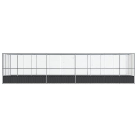 Volière met verlengstuk 932x307x212 m staal zilverkleurig 3