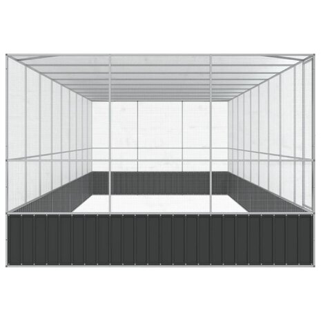 Volière met verlengstuk 932x307x212 m staal zilverkleurig 4