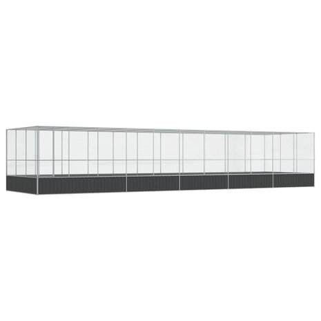 Volière met verlengstuk 1139x307x212 m staal zilverkleurig 2