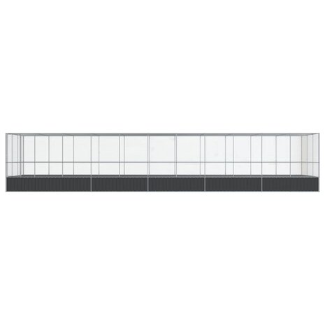 Volière met verlengstuk 1139x307x212 m staal zilverkleurig 3