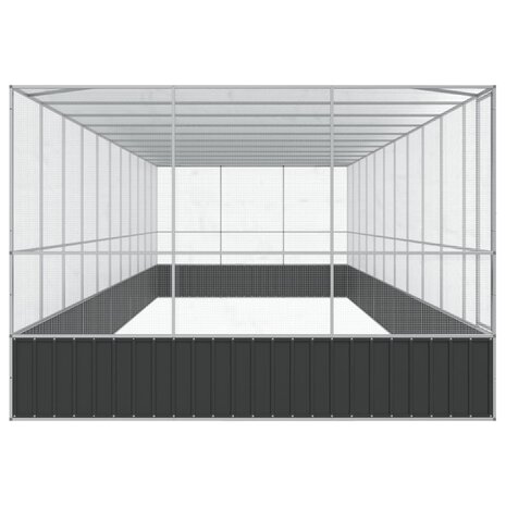 Volière met verlengstuk 1139x307x212 m staal zilverkleurig 4