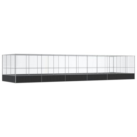 Volière met verlengstuk 1139x307x212 m staal zilverkleurig 5