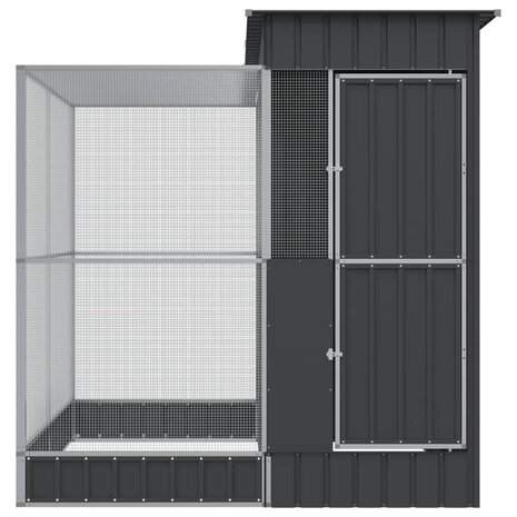 Volière met verlengstuk 209x203x216 cm staal zilverkleurig 3