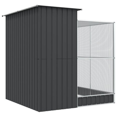 Volière met verlengstuk 209x203x216 cm staal zilverkleurig 5