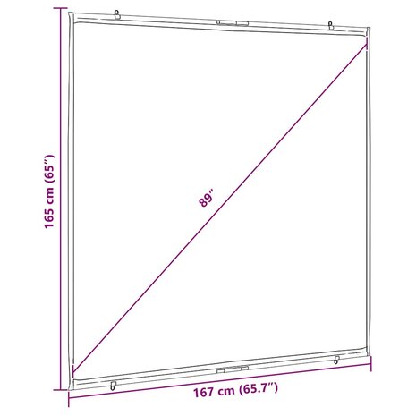 Projectiescherm wandhangend 89 inch 1:1 7