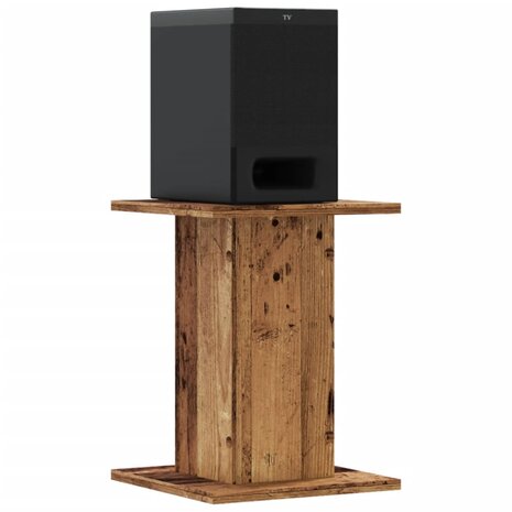 Speakerstandaards 2 st 30x30x40 cm bewerkt hout oud houtkleurig 3