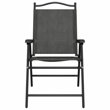 Tuinstoelen 2 st inklapbaar staal en textileen gemêleerd grijs 5