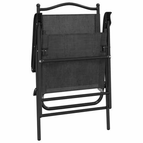 Tuinstoelen 2 st inklapbaar staal en textileen gemêleerd grijs 8