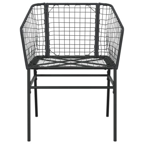 Tuinstoelen 2 st poly rattan zwart 5