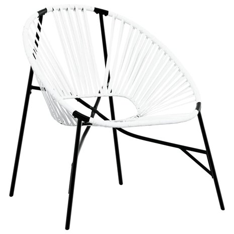 Tuinstoel Egg poly rattan zwart wit 2