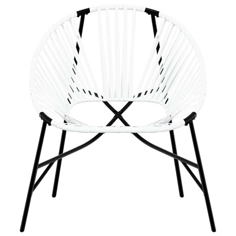 Tuinstoel Egg poly rattan zwart wit 4