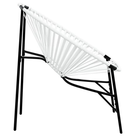 Tuinstoel Egg poly rattan zwart wit 5